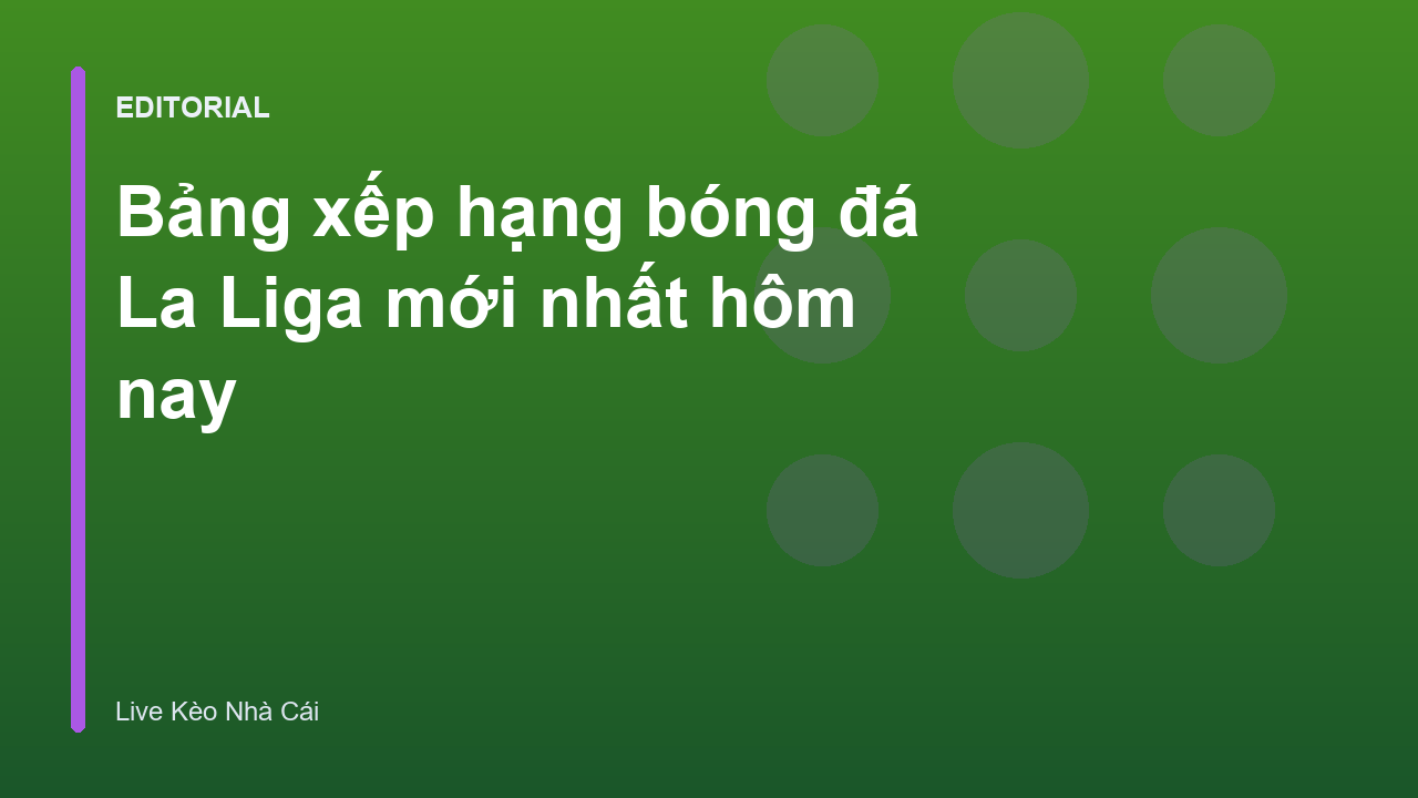 Bảng xếp hạng bóng đá La Liga mới nhất
